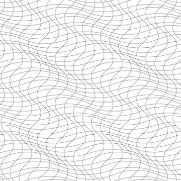 Abstract monochrome seamless pattern crossed vawes Stock Illustration