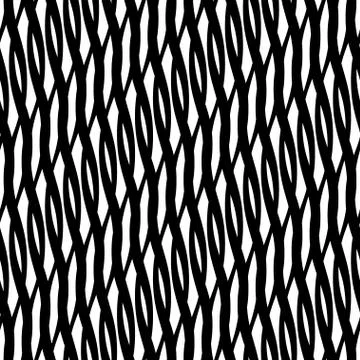 Abstract monochrome seamless pattern crossed vawes Stock Illustration
