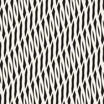 Abstract monochrome seamless pattern crossed vawes Stock Illustration