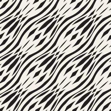 Abstract monochrome seamless pattern crossed vawes Illustrazione stock