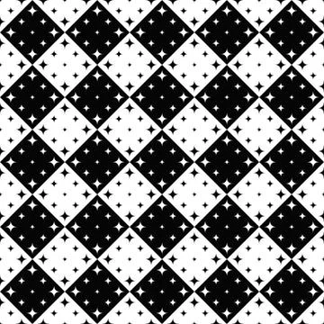 Abstract monochrome seamless star pattern background design イラスト素材