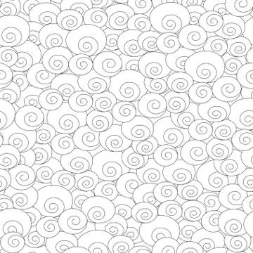 Abstract monochrome spiral seamless pattern Illustrazione stock