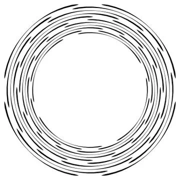Abstract monochrome spiral, vortex with radial, radiating circles. Rotating c Stock Illustration
