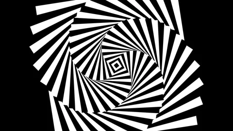 Abstract Monochrome Spiral Vortex Tunnel Optical Illusion Background Pattern Stock Footage 343633400