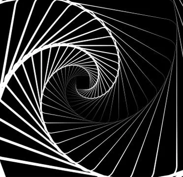Abstract monochrome square element with rotating distortion effect Stock Illustration