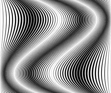 Abstract monochrome vector with distortion, deformation effect. Stock-Illustration
