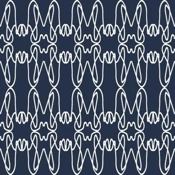 Abstract monochrome vintage seamless pattern on a black background Stock Illustration
