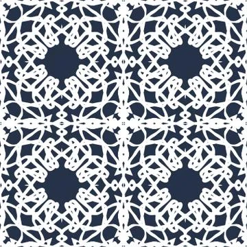 Abstract monochrome vintage seamless pattern on a black background Stock Illustration