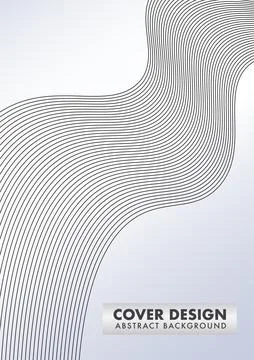 Abstract Monochrome Wave Line. Minimal Retro Cover Design Template 库存插图