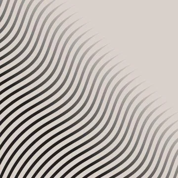 Abstract monochrome wave lines pattern striped halftone vector Illustrazione stock