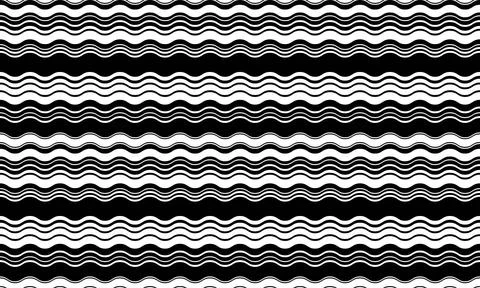 Abstract monochrome wavy stripes pattern. Seamless design ideal for website.. Illustrazione stock