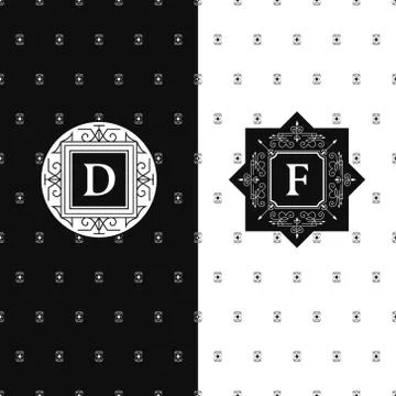 Abstract Monogram graceful template. Seamless pattern background.   Stock-Illustration