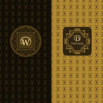 Abstract Monogram graceful template. Seamless pattern background.   Stock-Illustration