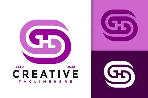 Abstract Monogram Letter H or S Modern Logo Design Vector For Template 스톡 일러스트