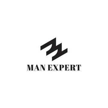 The abstract monogram logo letter ME or EM in black color Stock Illustration