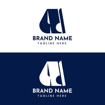 Abstract Monogram Logo Template Initial Letter A or D Branding Identity 스톡 일러스트