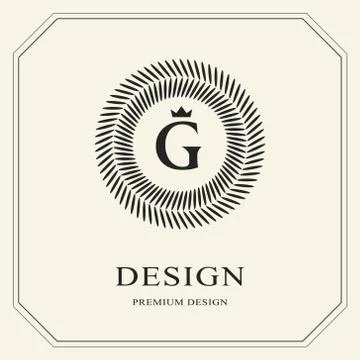 Abstract Monogram round template. Modern elegant luxury logo design. Letter G Stock-Illustration