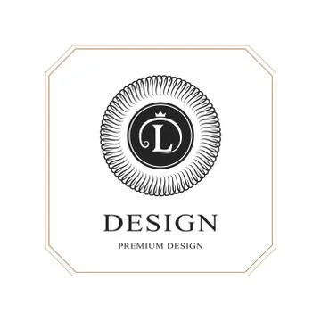 Abstract Monogram round template. Modern elegant luxury logo design. Letter E Stock-Illustration