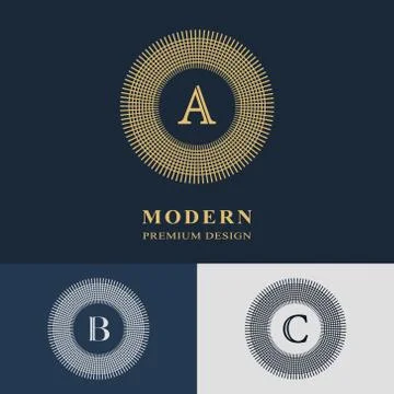 Abstract Monogram template. Modern elegant luxury logo design. Letter emblem  스톡 일러스트