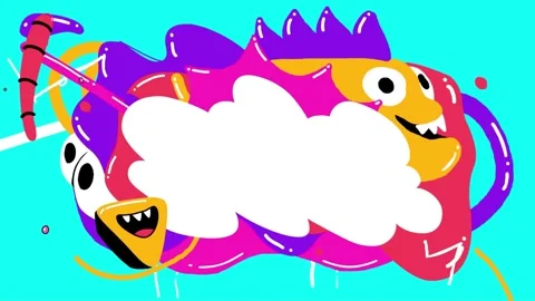 Abstract monster animation motion graphics footage with copy space on a vib.. 動画素材 346722997