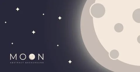 Abstract moon background . moon vector illustration . flat and clean style .  Stock Illustration