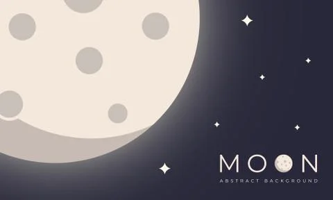 Abstract moon background . moon vector illustration . flat and clean style .  Stock Illustration