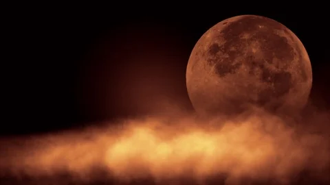 Abstract moon behind clouds HD stock footage Vídeo Stock 81126386