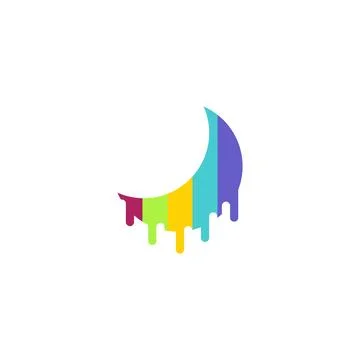 Abstract moon, dream paint. Vector logo template Stock Illustration