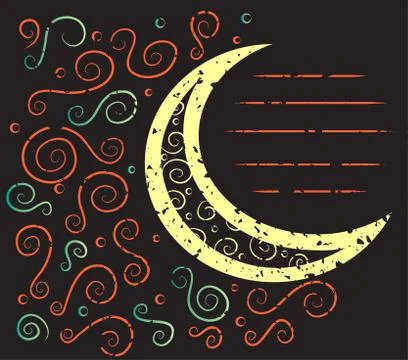 Abstract moon, grunge pattern Stock Illustration