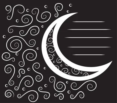 Abstract moon, white patterns Stock Illustration