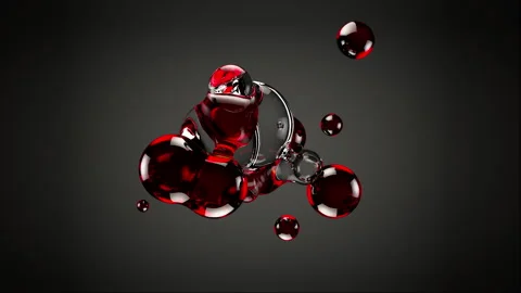 Abstract morph liquid forms of water and red substance on ramp background. Stock Footage 276496039