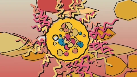 Abstract Morphing Animation With Sun Moon And Starfish Shapes Video stock 340942256