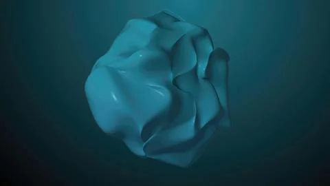 Abstract morphing blue shape floating on dark background Stock Photos