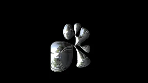 Abstract morphing chrome liquid sculpture animation Stock Footage 344325322