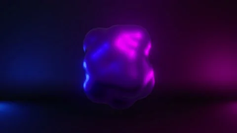Abstract morphing fluid blob pulsating. Bright neon colors. Stock Footage 194446254