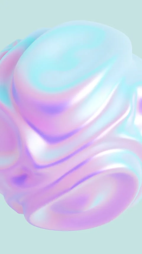 Abstract morphing fluid iridescent sphere. Liquid neon distorting object Stock Footage 323120545