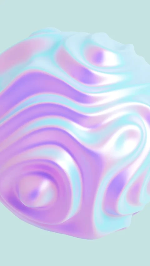 Abstract morphing fluid iridescent sphere. Liquid neon distorting object Stock Footage 323120758