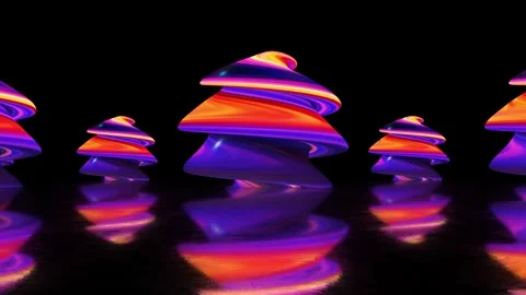 Abstract morphing fluid neon glowing blob pulsating in space 스톡 동영상 268575171