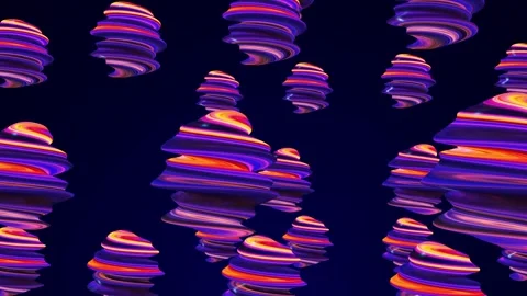 Abstract morphing fluid neon glowing blob pulsating in space Video stock 268575181
