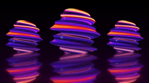 Abstract morphing fluid neon glowing blob pulsating in space Video stock 268575190