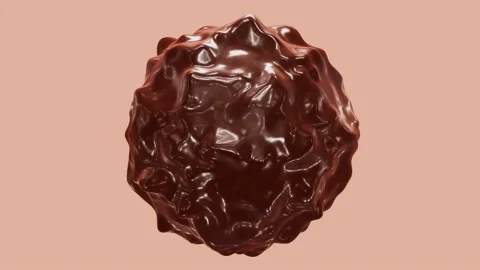 Abstract morphing liquid chocolate sphere looping 3D animation with alpha Stock Footage 190611161