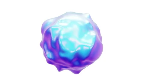 Abstract morphing liquid iridescent form looping 3D animation with alpha Stock-Footage 163362630