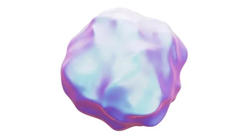 Abstract morphing liquid iridescent matte form looping 3D animation with alpha Stock Footage 170182235