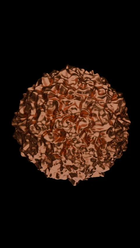 Abstract Morphing Liquid Metal Bronze Sphere On Black Vertical Background Stock Footage 257954995