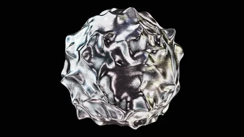 Abstract morphing liquid silver metallic form looping 3D animation with alpha Stock Footage 172142039