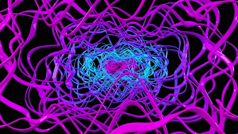 Abstract morphing neon lines background Stock Footage 135051225