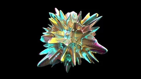 Abstract morphing textured iridescent metallic form Vídeos de archivo 270076538