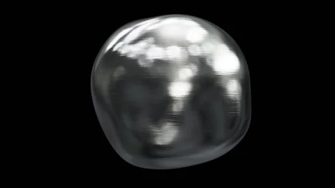 Abstract morphing textured silver liquid metal drop Stock Footage 270342175
