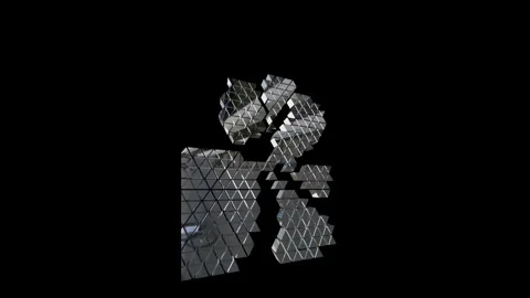 Abstract morphing triangles forming a glitchy structure Stock Footage 344325329