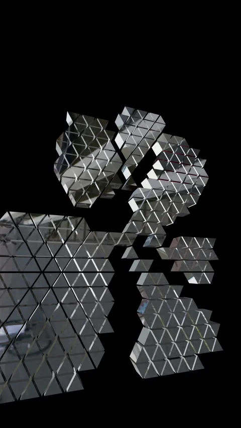 Abstract morphing triangles forming a glitchy structure Stock Footage 344375646